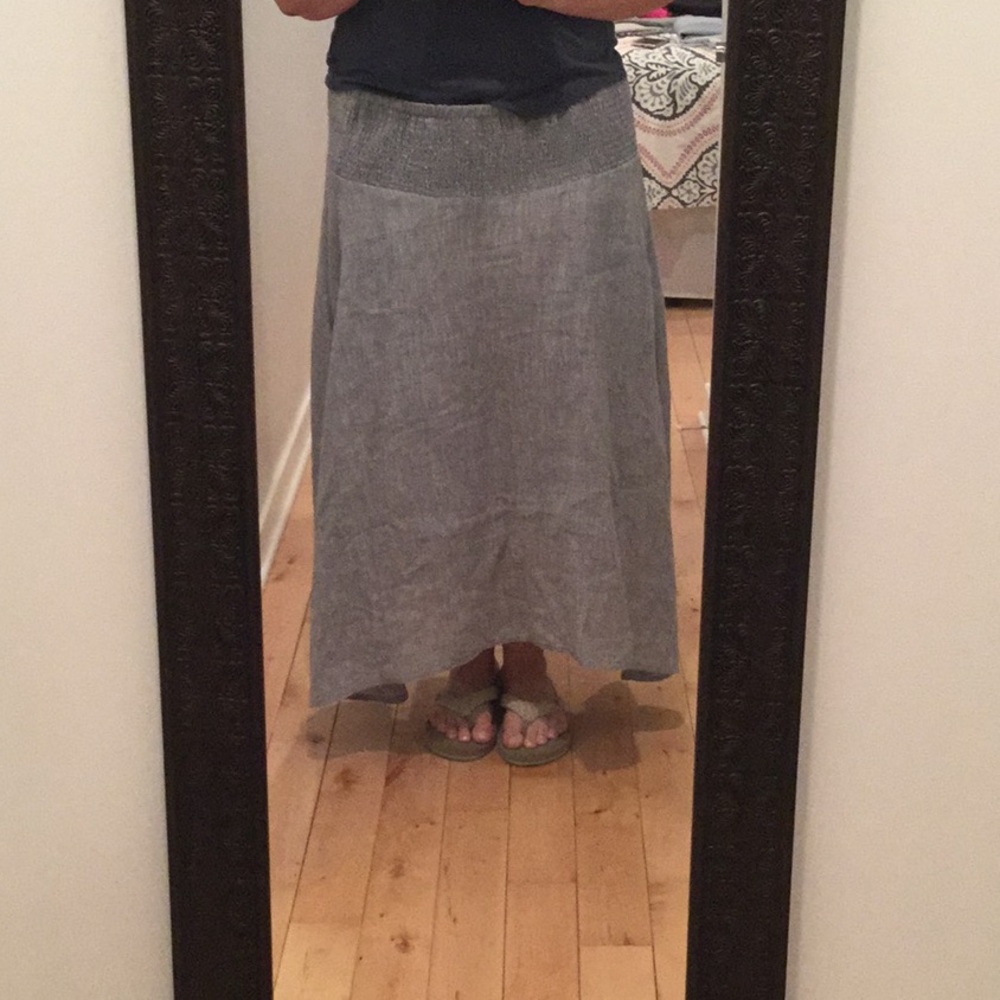 Luxury oversized linen skirt w/pockets ✅